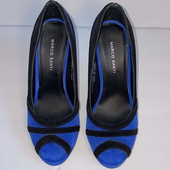 MARCO SANTI blue cobalt Virginia heels pumps in women’s 5.5M - Picture 13 of 14